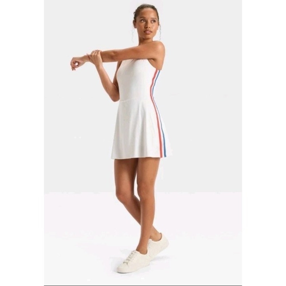 Women's Knit Sporty Contrast Active Dress - JoyLab NWT XL , White